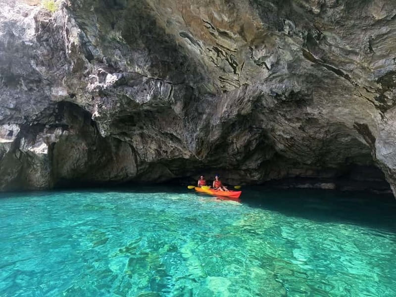 Amalfi Coast: Kayak & Snorkeling tour, sea caves and beach - Marmorata Waterfall and sea caves: where the coast changes shape