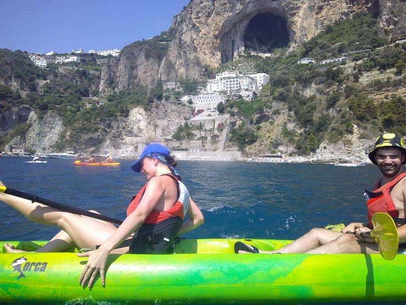 Amalfi Coast: Kayak & Snorkeling tour, sea caves and beach - Atrani snorkeling break: the clearest water part of the day