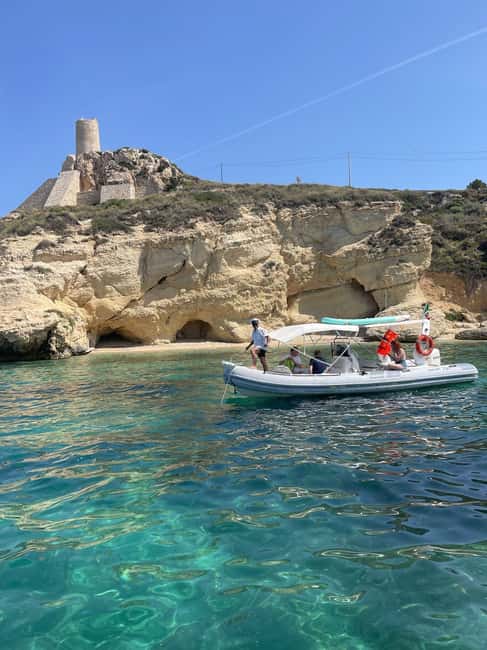 Cagliari:devil's saddle big cruise by boat drink & snack - Sella del Diavolo on a small boat, not a crowded shore tour