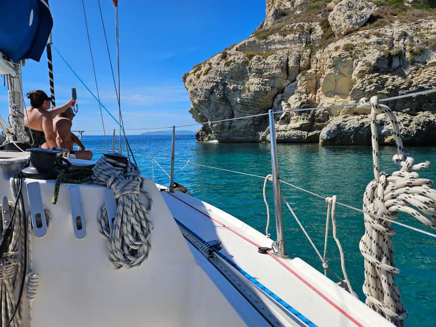 Cagliari: Devil's Saddle Sailboat Tour, Snorkeling and Drink - Your stops at Poetto and Cala Fighera, plus where the water time goes