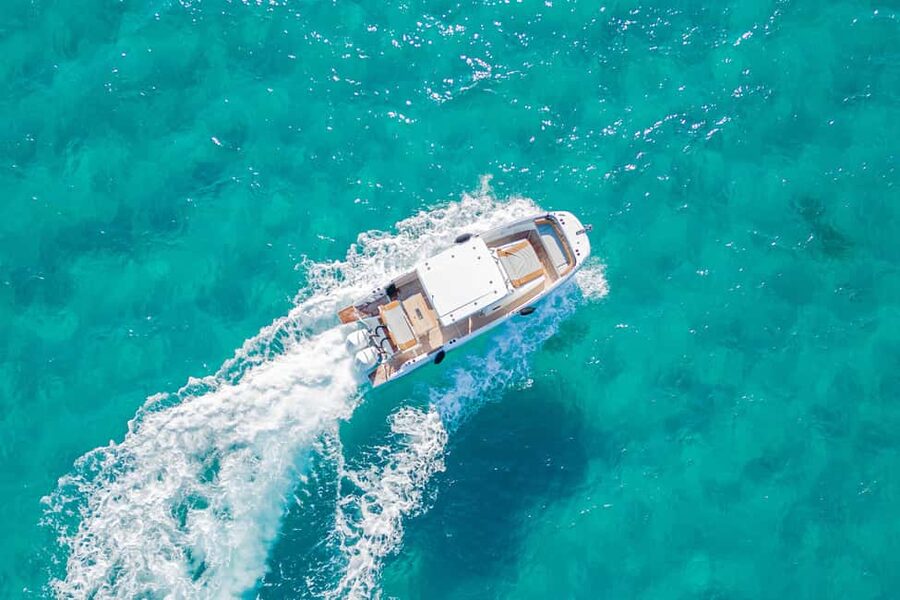 Cagliari: Luxury Motorboat Tour with 3 Swim Stops & Wine - Cala Mosca: your first real swim stop