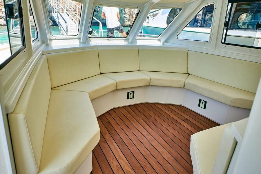 Cala Gonone:Cruise in the Gulf of Orosei with Cala Goloritzé - On board comfort: aperitif, bar, and snacks you get included