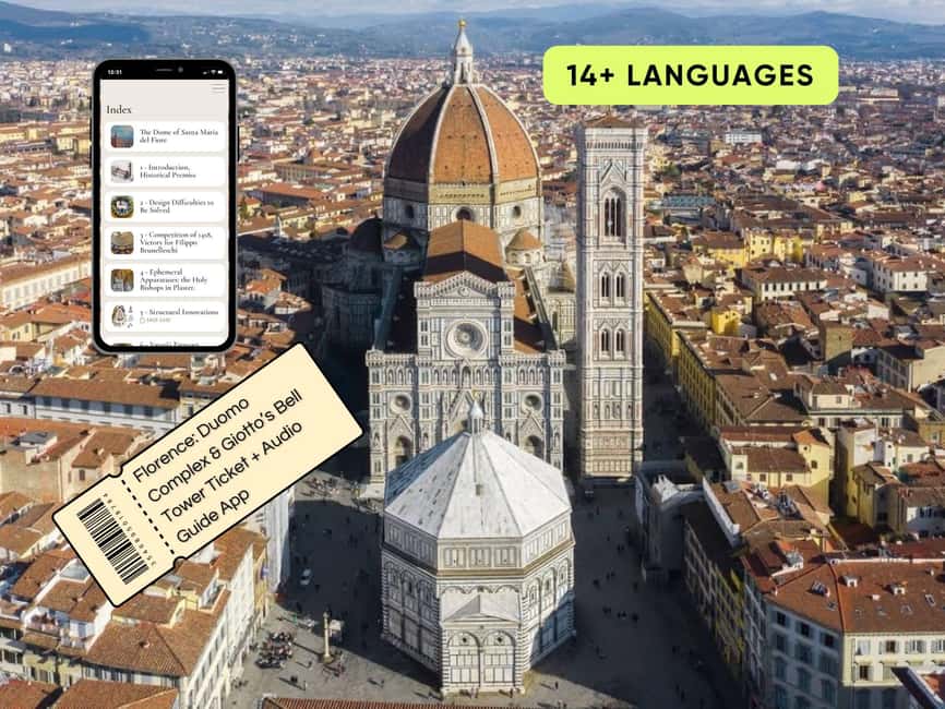 Florence:Duomo Complex & Giotto's Bell Tower Ticket+AudioApp - Florence Cathedral Santa Maria del Fiore with the audio app