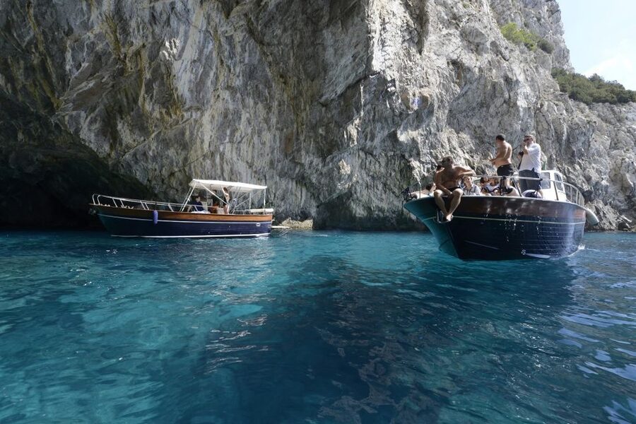 From Naples: Capri Boat Day Trip with Drinks - Arco Naturale, Casa Malaparte, and Punta Carena views from the water