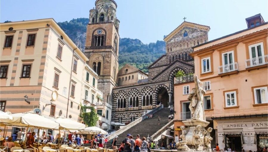 From Naples: Sorrento and Amalfi Coast Shared Day Trip - Positano: the tiled dome, narrow lanes, and that postcard-stacked feeling