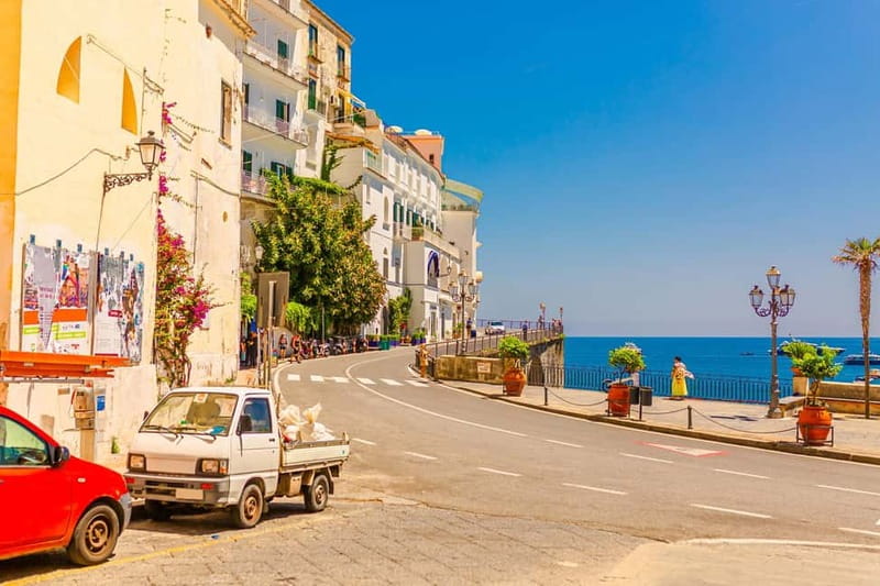 From Sorrento: Positano, Amalfi, & Ravello Amalfi Coast Tour - Positano: an hour of color, stairs, and sea-level browsing