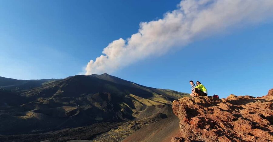 From Taormina: Etna Tour with Hiking, Cave Visit, & Tastings - Entering Grotta dei Tre Livelli with helmet and headlamp