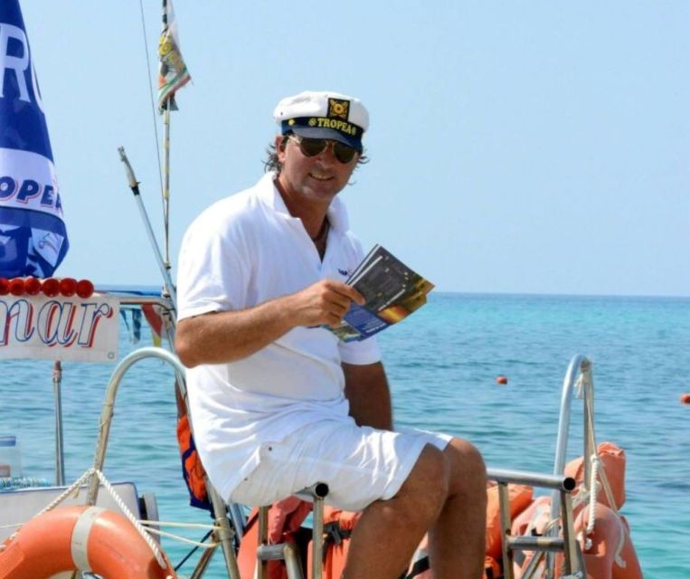 From Tropea: Capo Vaticano boat tour with snorkel & aperitif - Tropea Beach return: another swim, another set of views