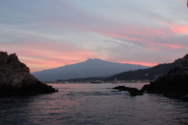 Giardini Naxos Taormina: Dolphin Watching Sunset Tour - Sunset time with Etna in the background, plus music and drinks