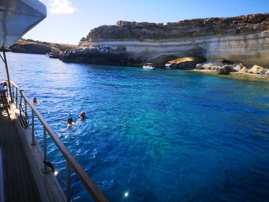 Lampedusa: Yacht excursion, swimming stops and typical lunch - Cala Pulcino and Capo Ponente: quick stops with different flavors