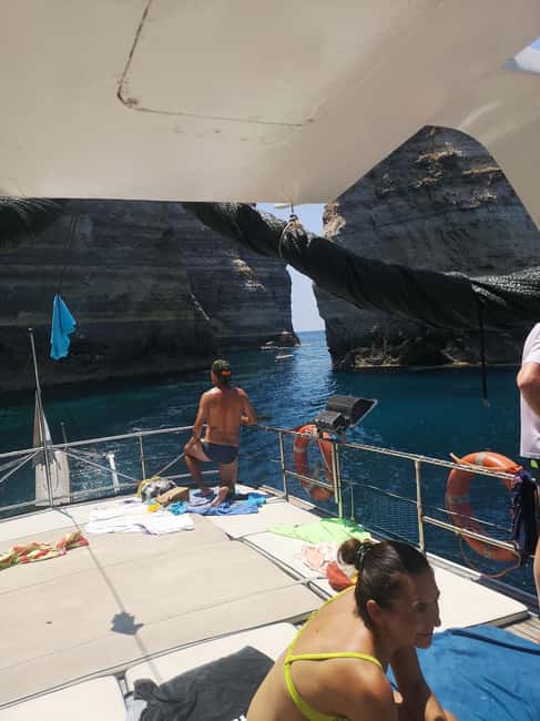 Lampedusa: Yacht excursion, swimming stops and typical lunch - East coast passes: Mare Morto, Cala Creta, and Bue Marino area