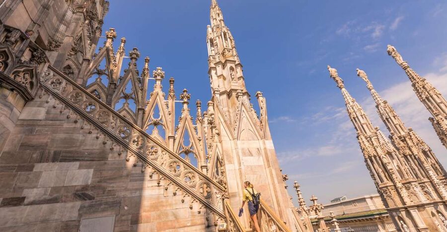Milan Duomo and Rooftop 2-Hour Guided Tour - Duomo rooftop: elevator up, then steps to the big views