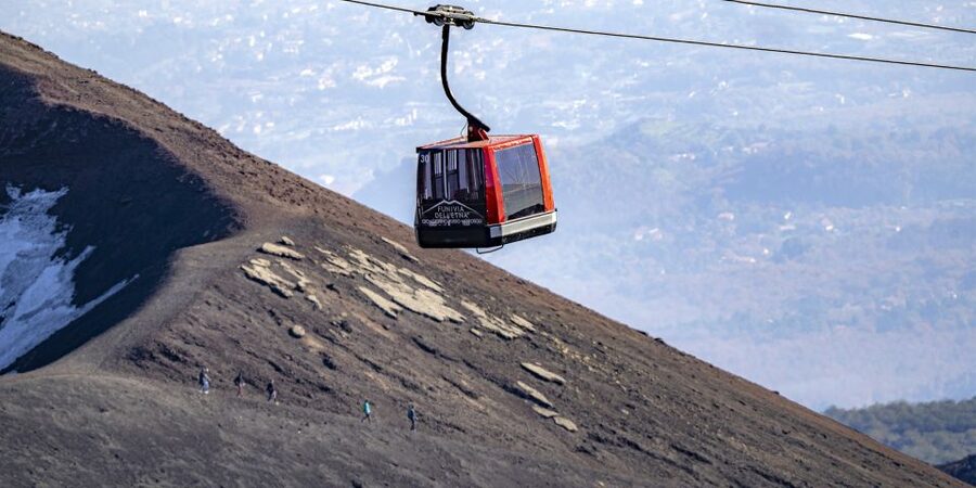 Mount Etna: Return Funivia dell'Etna Cable Car Ticket - At the top: summit-crater views and the Ionian Coast panorama