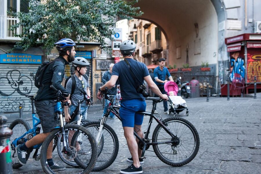 Naples: City Highlights Guided Bike Tour - Piazza del Plebiscito: big architecture, then back to street level
