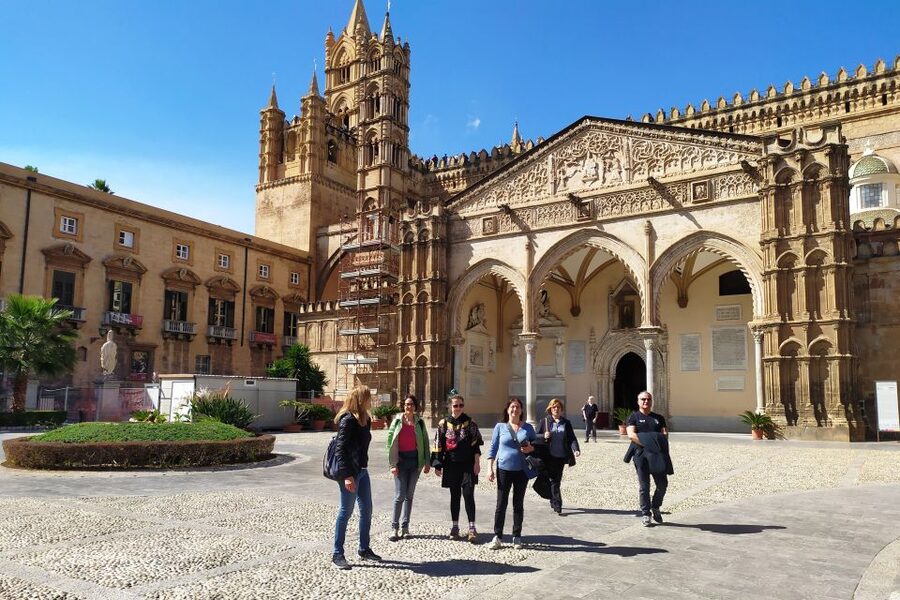 Palermo: Walking Tour of Historic Markets and Monuments - Palermo Cathedral Entrance: Bell Towers, UNESCO Status, and Real-Time History