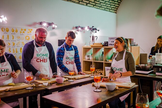 Pasta Cooking Class Near the Colosseum with 3 Spritz Cocktails - Eating, drinking, and the small-group ceiling of 14