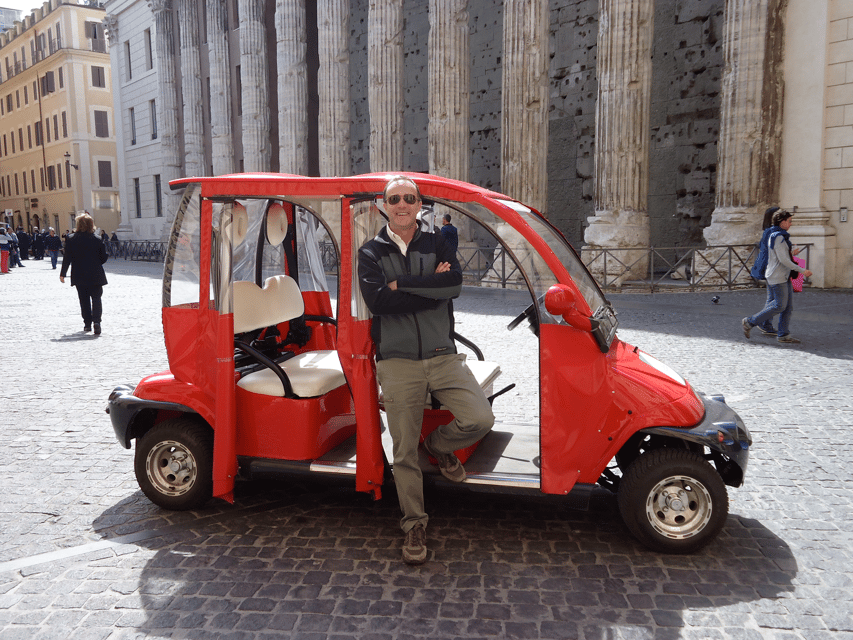 Rome: 4-Hour Private Afternoon Golf Cart City Tour - Meeting your driver and riding comfortably through tight streets