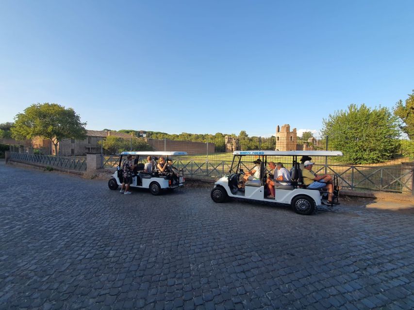 Rome: Catacombs and Appian Way Golf Cart Small-Group Tour - Colosseum to Baths of Caracalla, big icons with minimal footwork