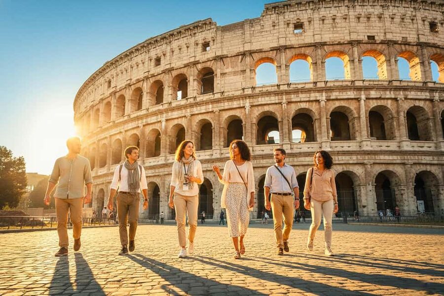 Rome: Colosseum Arena Twilight Tour & Imperial Forum Visit - The walk along Via dei Fori Imperiali after the sunset Colosseum moment