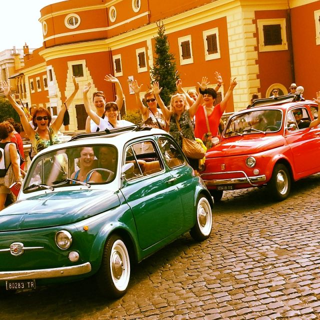 Rome Driving Tour By Vintage Fiat 500 - Photo stops, cappuccino breaks, and the celebrity part you cannot fake