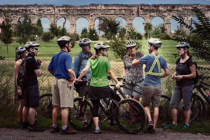 Rome EBike Tour: Appian Way, Catacombs & Roman Aqueducts - Parco degli Acquedotti and the Caracalla baths view, the calm water story