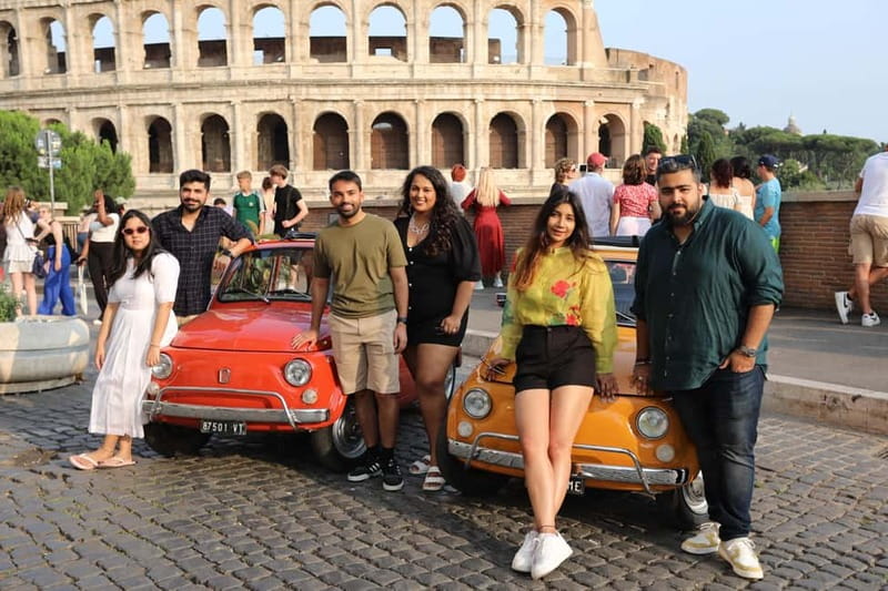 Rome: Fiat 500 Vintage City and Photo Tour - Meeting at Caffè Oppio, then rolling toward the Colosseo