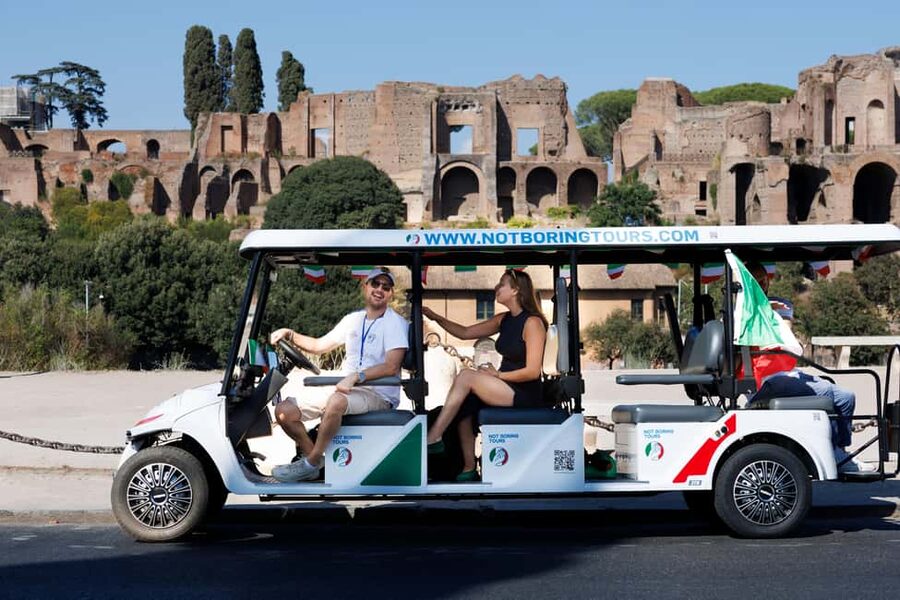 Rome: Fun Golf Cart Tour with Music and Gelato - Largo di Torre Argentina and Piazza Venezia: Real Stops, Real Stories