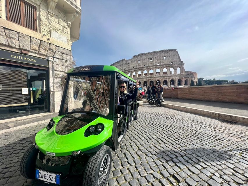 Rome: Golf Cart Tour with Artisanal Gelato Tasting - Colosseum exterior stop, where the tour starts to feel real