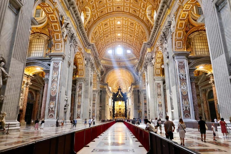 Rome: Guided Tour of St. Peter's Basilica, Grottoes & Square - Entering the Basilica: marble, mosaics, and the Pietà moment