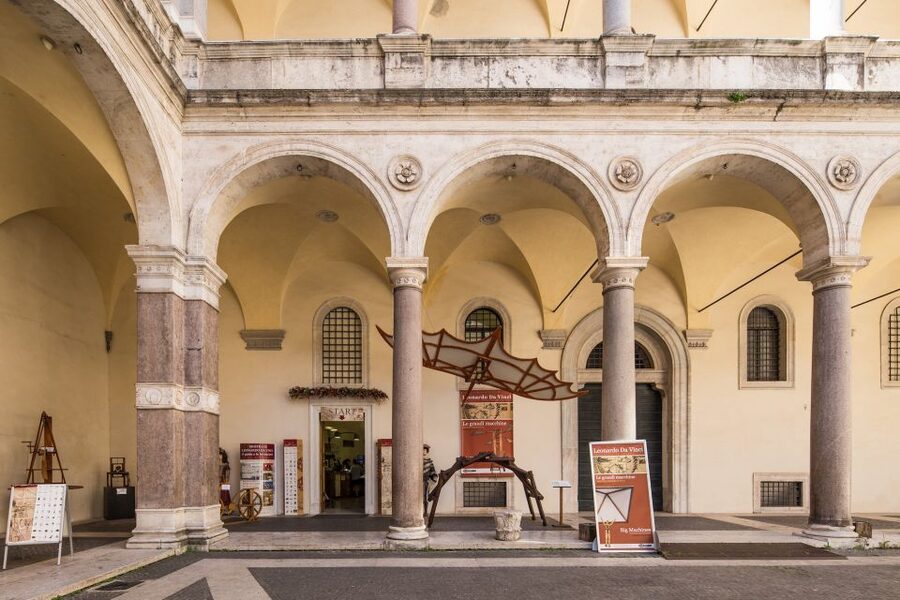 Rome: Leonardo da Vinci Exhibition Entrance Ticket - The tomb in an underground pond adds a cool, unexpected mood
