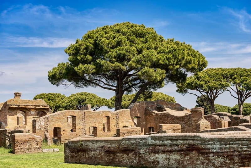 Rome: Ostia Antica Archaeological Park Ticket & Audio App - Procoio Villas, Bath Complex, and Amphitheater Masks