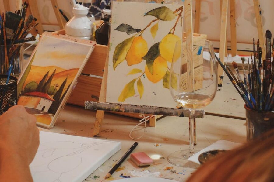 Rome: Tipsy Painting Class with Fine Wine and Arts - Inside The 17th-Century Studio Where Rome Becomes Paint