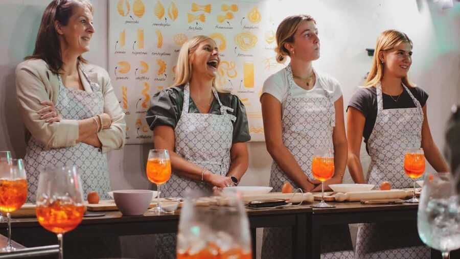 Rome: Traditional Pasta with Cocktails Cooking Class - Three spritz cocktails: Aperol, Hugo, and limoncello