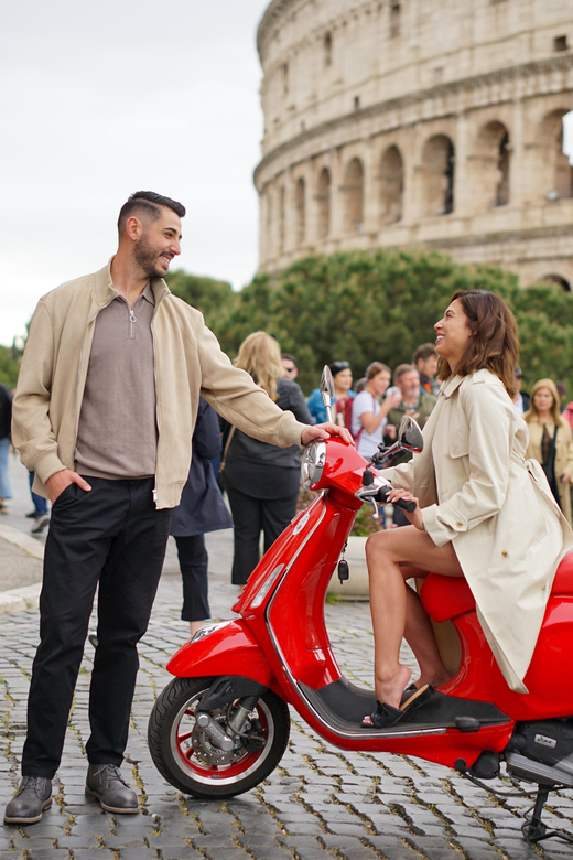 Rome Vespa Tour with Professional Photoshoot - Orange Garden stop for a viewpoint you will remember