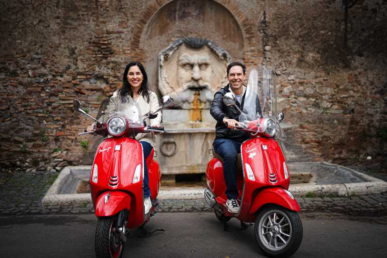 Rome Vespa Tour with Professional Photoshoot - Meeting at Cafe Roma, then getting rolling quickly