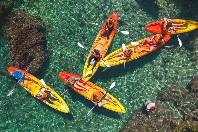 Small groups Kayak tour from Sorrento to Bagni Regina Giovanna - Arriving at Bagni Regina Giovanna: the Roman ruins and the natural pool moment