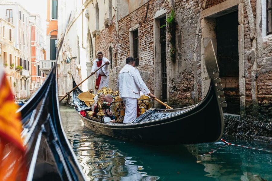 Venice: Grand Canal Gondola Ride with App Commentary - Saint Mark’s Basin and San Giorgio Island at the End
